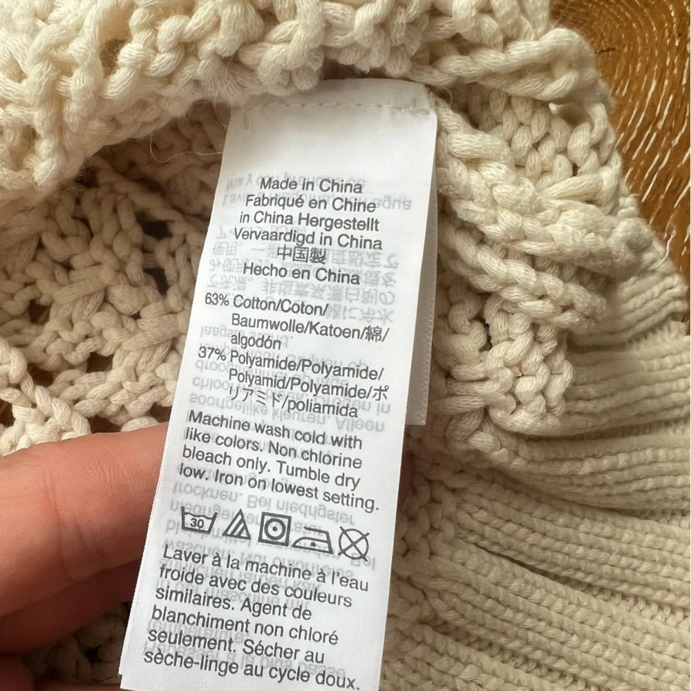 J.Crew Wide-neck beach sweater with pointelle stitch sz.XXS